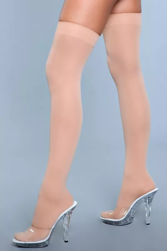 Sexshop Online En Oferta Medias De Nylon De Muslo Alto - Desnuda