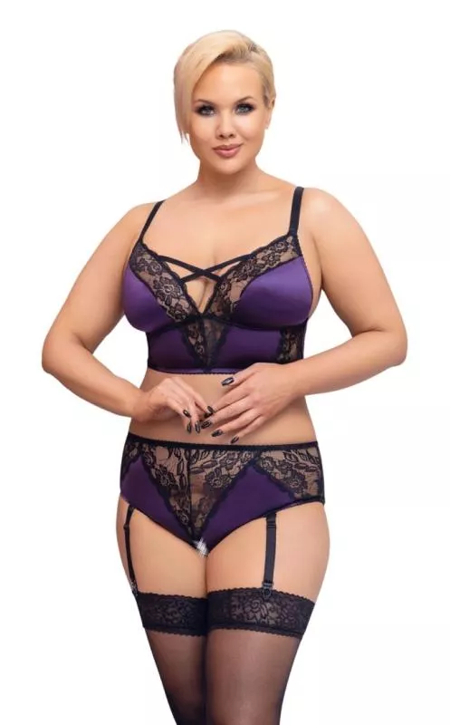 Conjunto De Sujetador - Púrpura Y Negro En Oferta Conjunto De Sujetador - Púrpura Y Negro