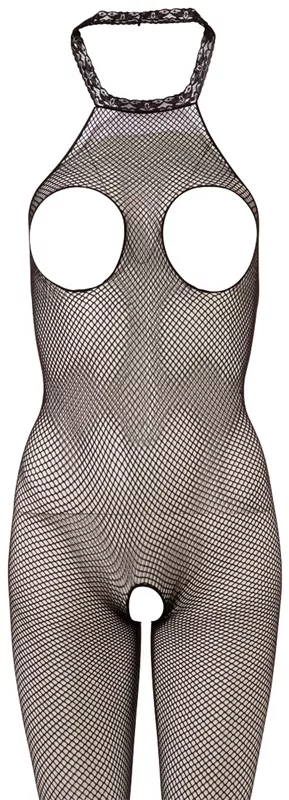 Body de cuerpo entero de red negro S-L