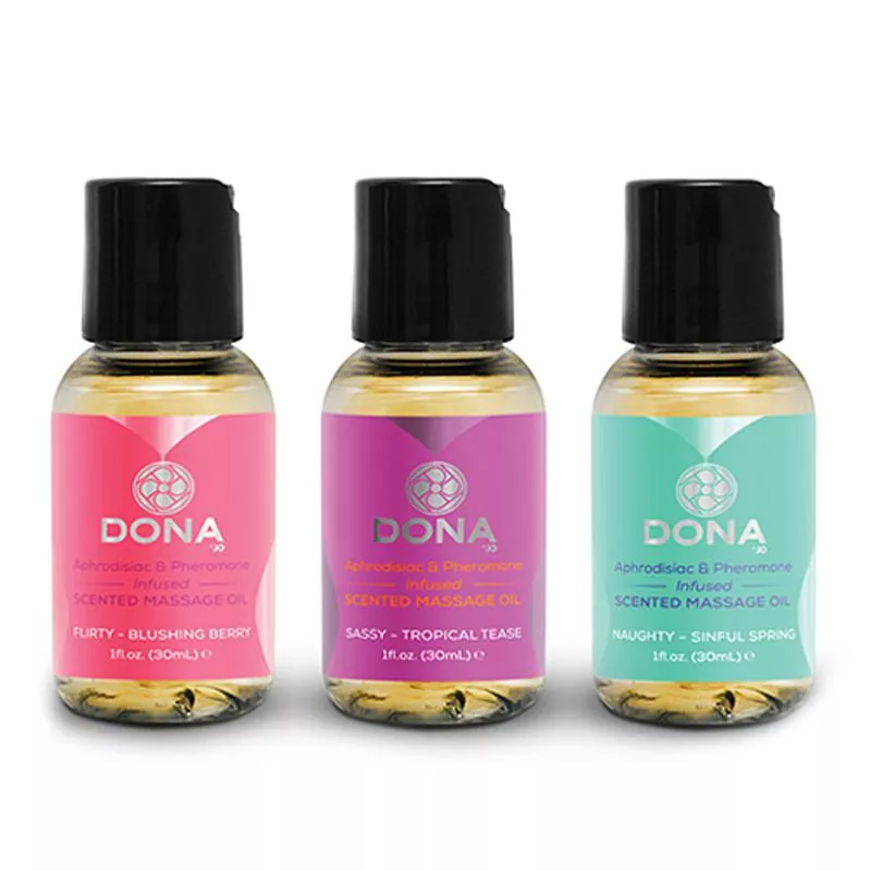 Dona - Juego de 3 aceites aromáticos para masajes