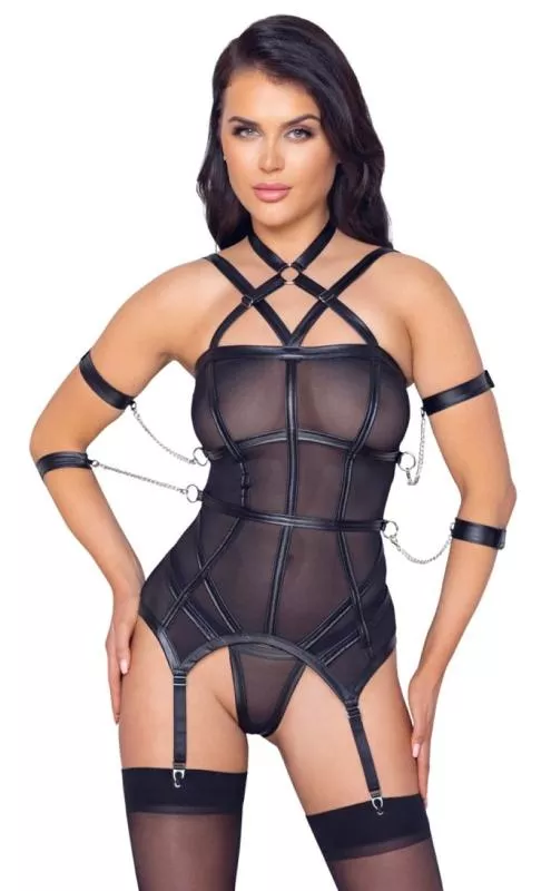Sexshop Online En Oferta Conjunto De Coré Y Liga Bondage - Negro