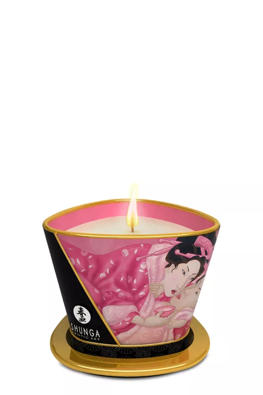 Shunga - Vela de masaje Afrodisia y rosas