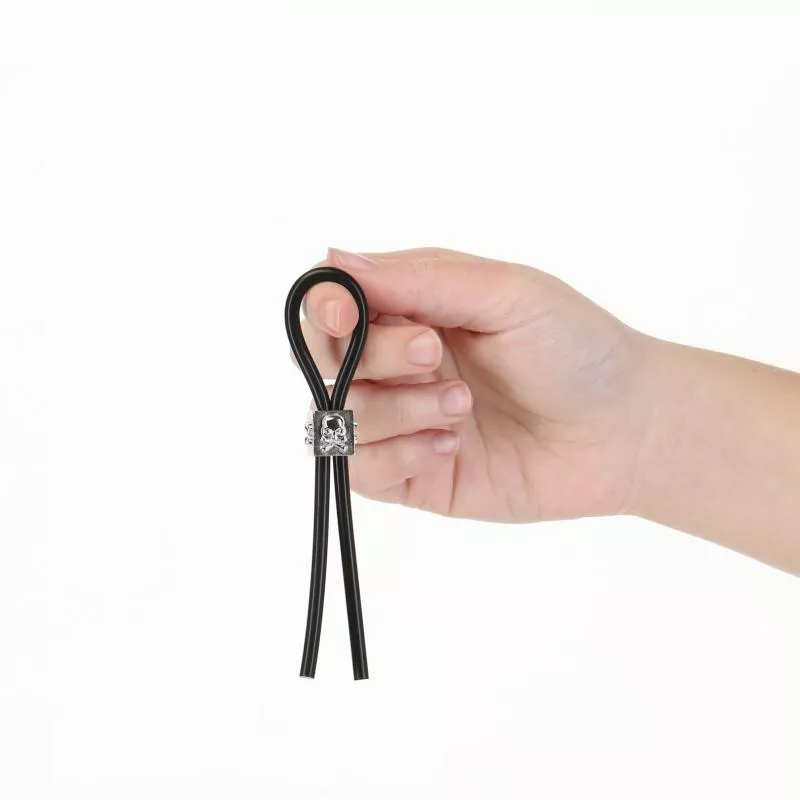 Anillo para el pene ajustable con anclaje - Negro
