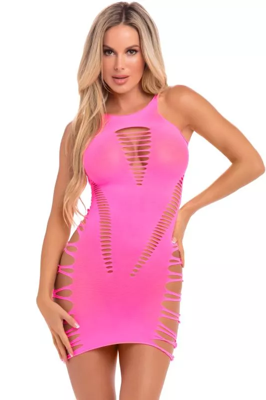 Vestido Hi Neck - Rosa