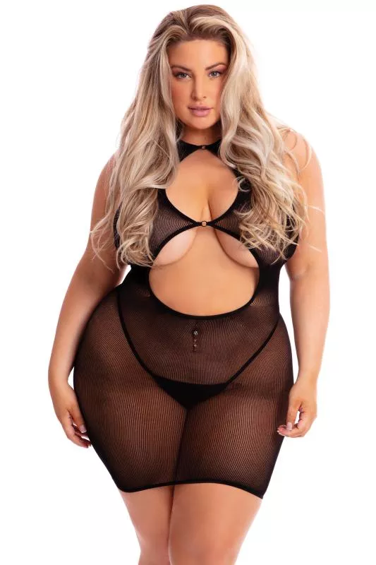 Minivestido curvy Follow Me - Negro