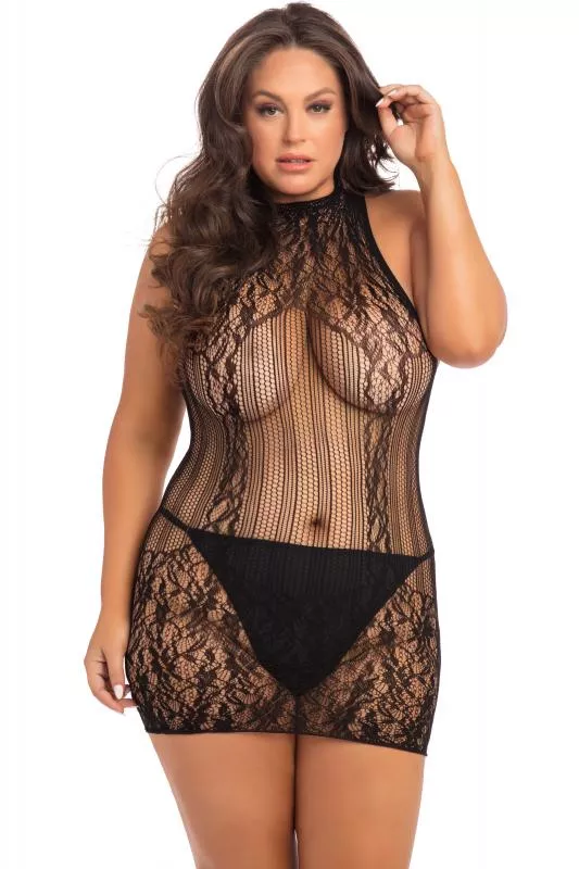 Mini vestido transparente - Talla grande