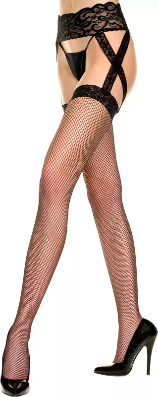 Conjunto de tirantes de talla grande con tirantes cruzados - Negro