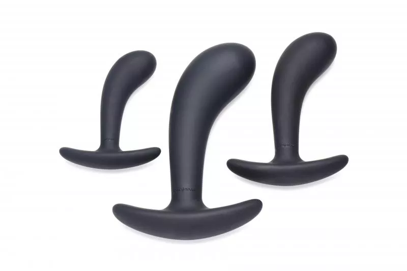 Juego de entreno anal curvo de 3 piezas Dark Delights