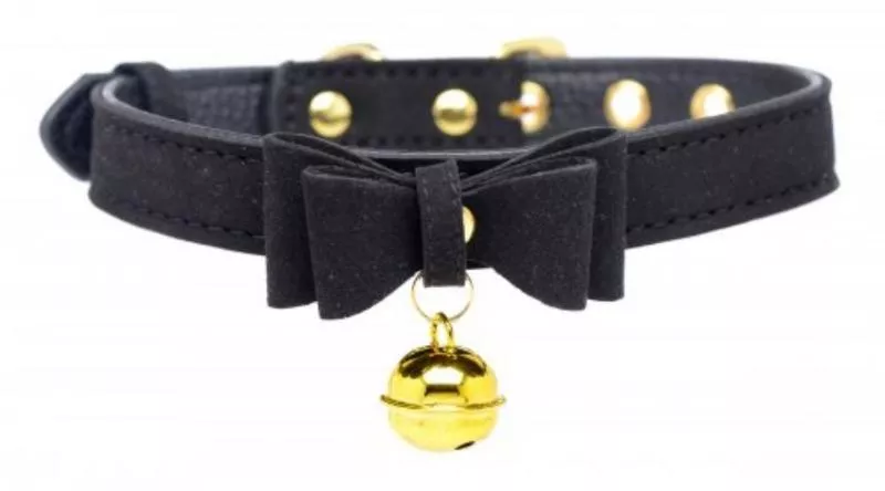 Collar de gato Golden Kitty con cascabel - Negro/dorado