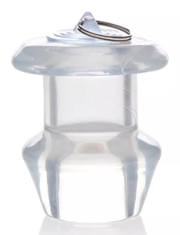 Tapón anal hueco transparente con tope - Medio