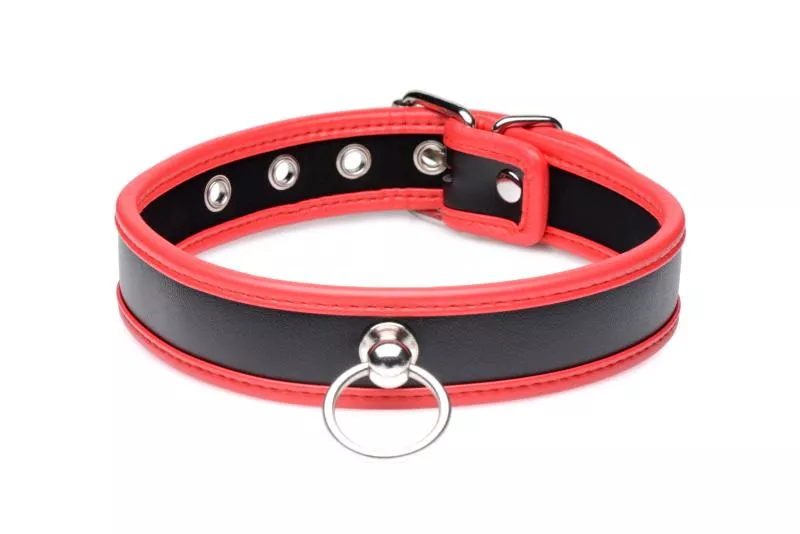 Collar llamativo con junta tórica - Negro/rojo