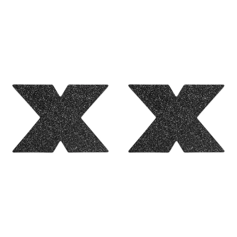 Flash Cross Nipple Stickers - Black
