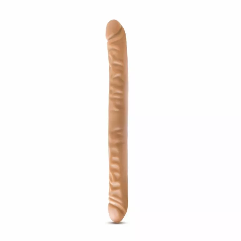 Dr. Skin - Dildo doble realista de 45,72 cm - Moca