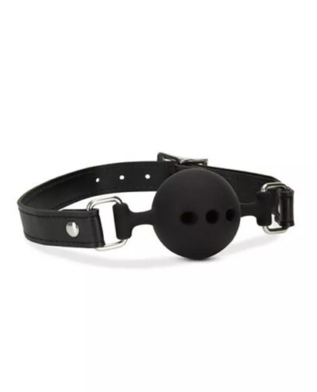 Noir - Mordaza de bola de silicona transpirable - Negro