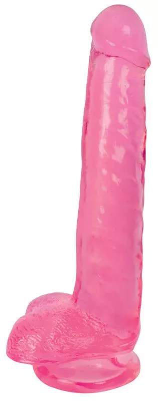 Dildo con bolas 20 CM - Cereza helada