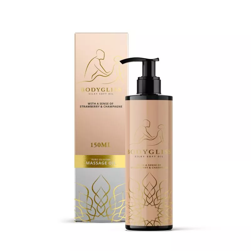 BodyGliss - Lubricante y aceite para masajes en 1 Strawberry & Champagne - 150 ml
