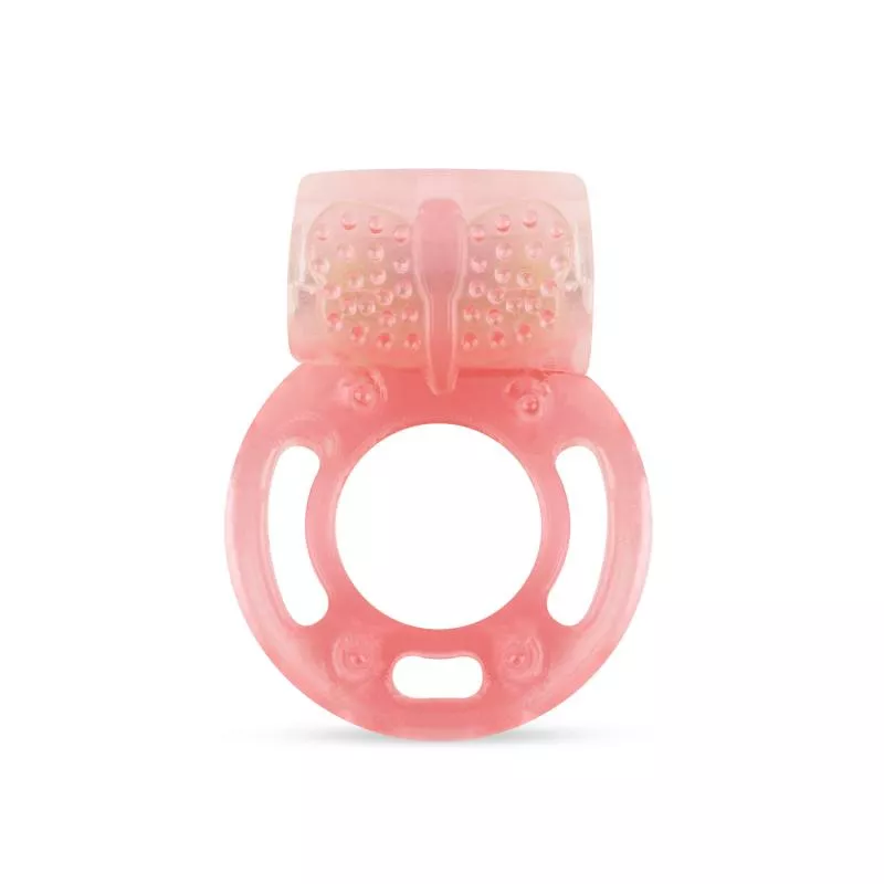 Vibrerende Cockring Met Genopte Clitorisstimulator - Roze