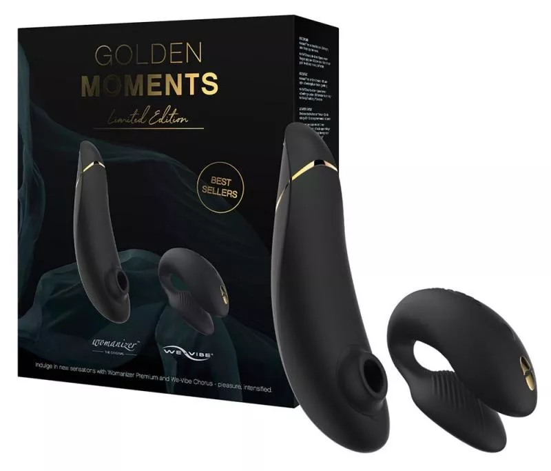 Caja de regalo de la colección Golden Momentos de Womanizer y We-Vibe