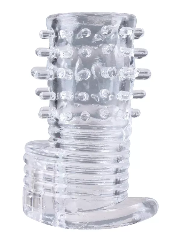 Clear Sensations Funda de erección texturizada vibrante