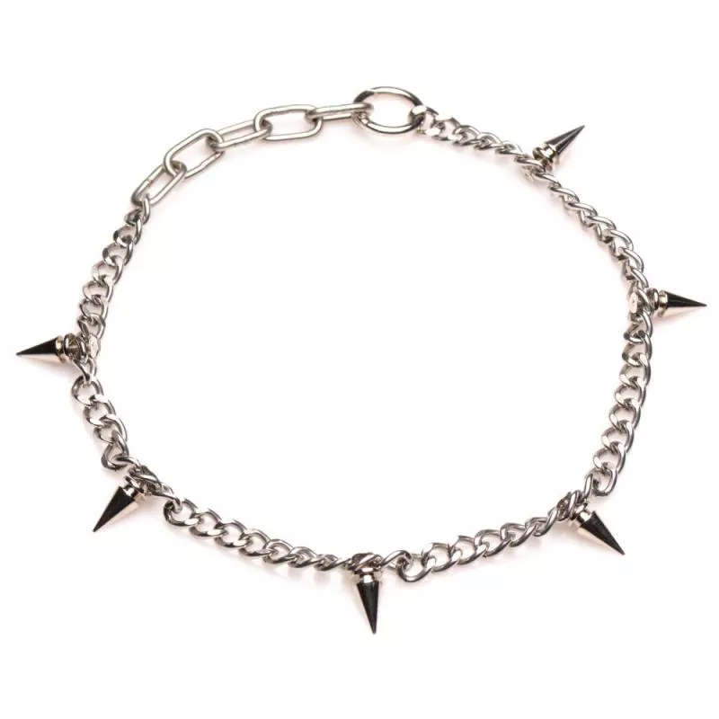 Collar con pinchos punk - Plata