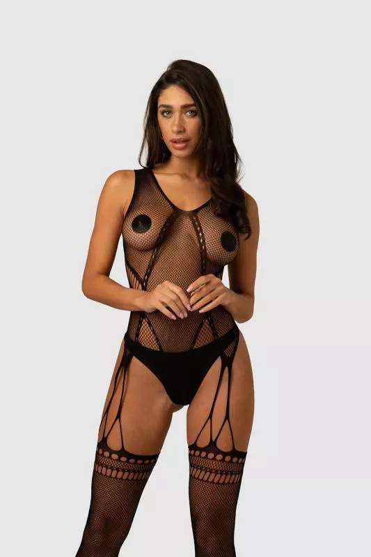 Body con liguero Marella - Negro