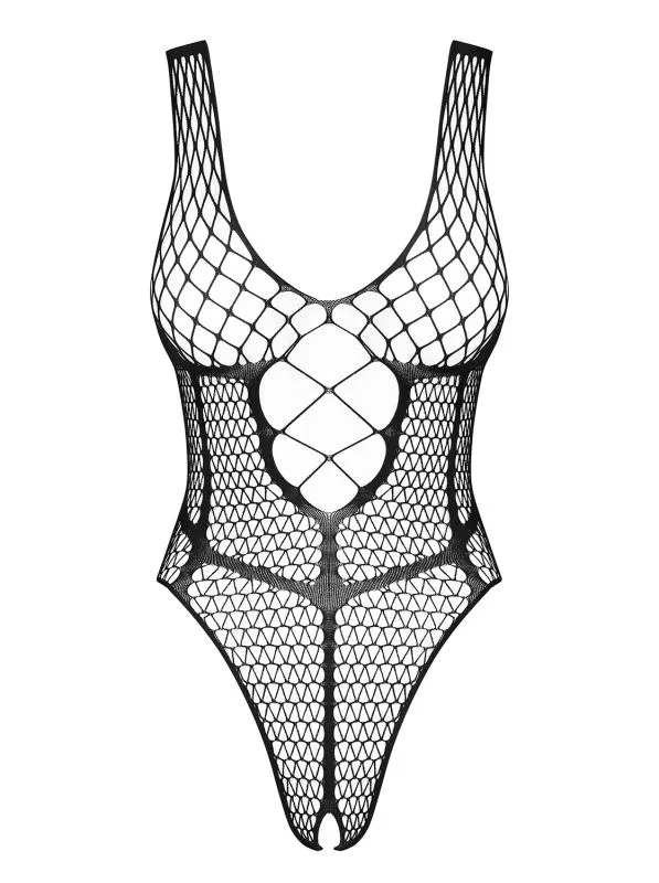 Body elástico con entrepierna abierta - Negro