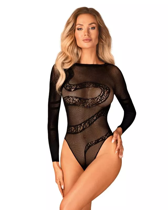 Body con diseño de serpiente - negro