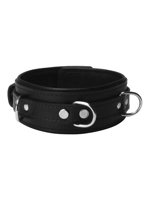 Collar estricto de cuero de primera calidad con bloqueo