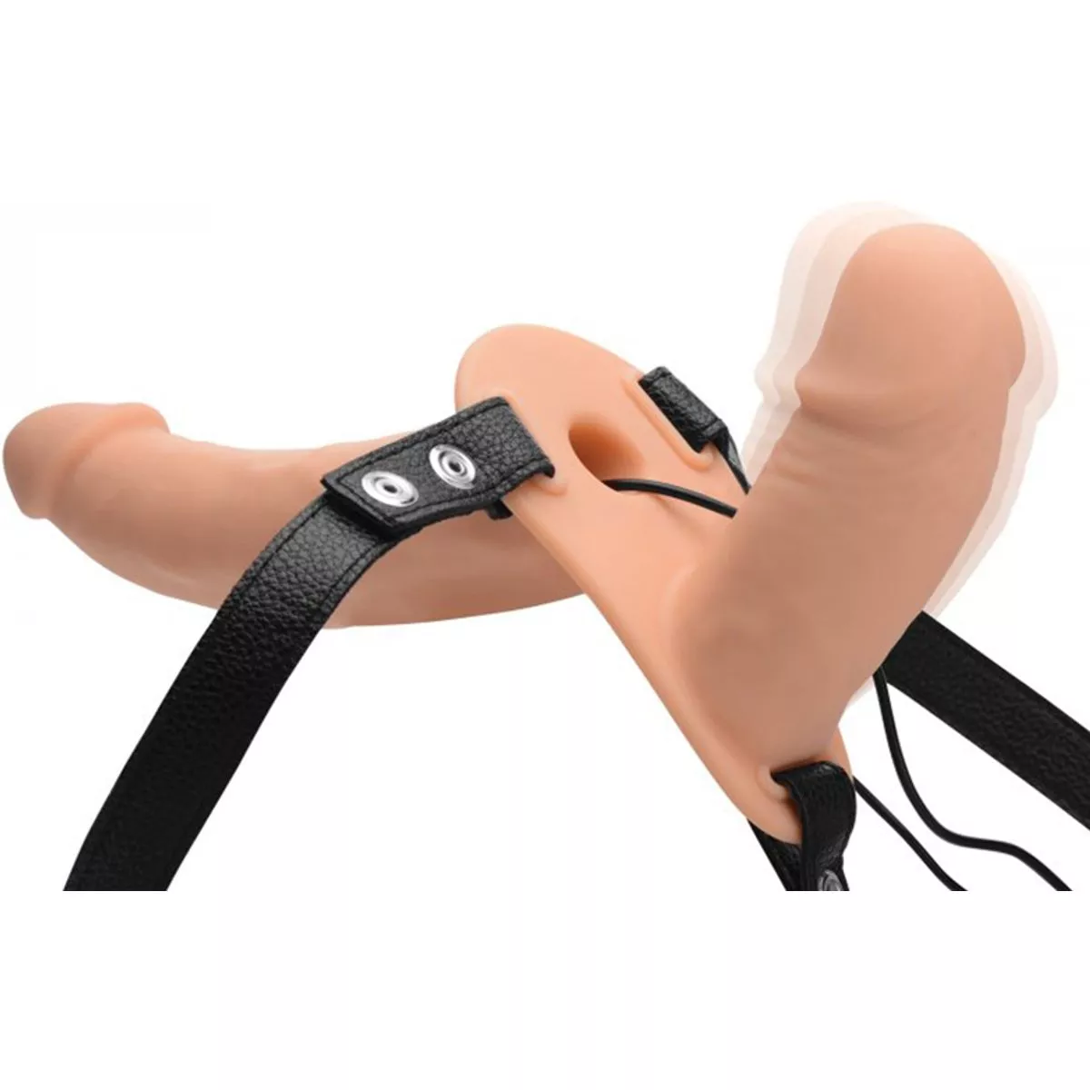 Vibrador Power Pegger de doble correa - Piel