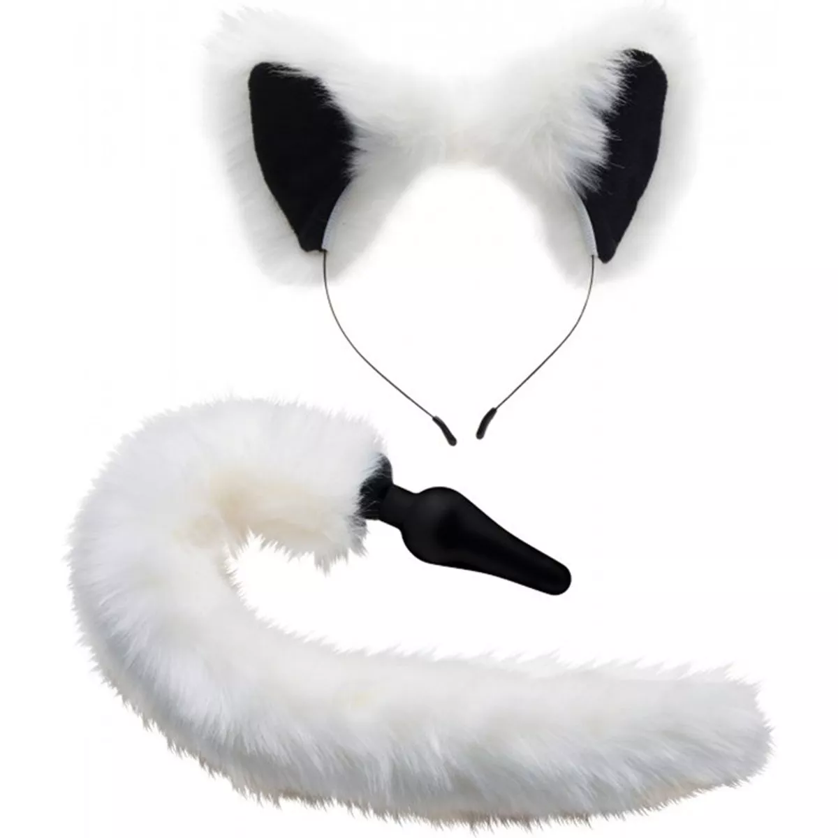 White Fox Tail and Ears Set