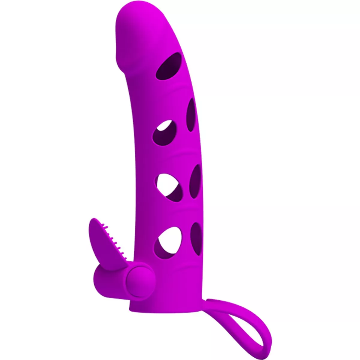 Manga para pene con estimulador de clítoris