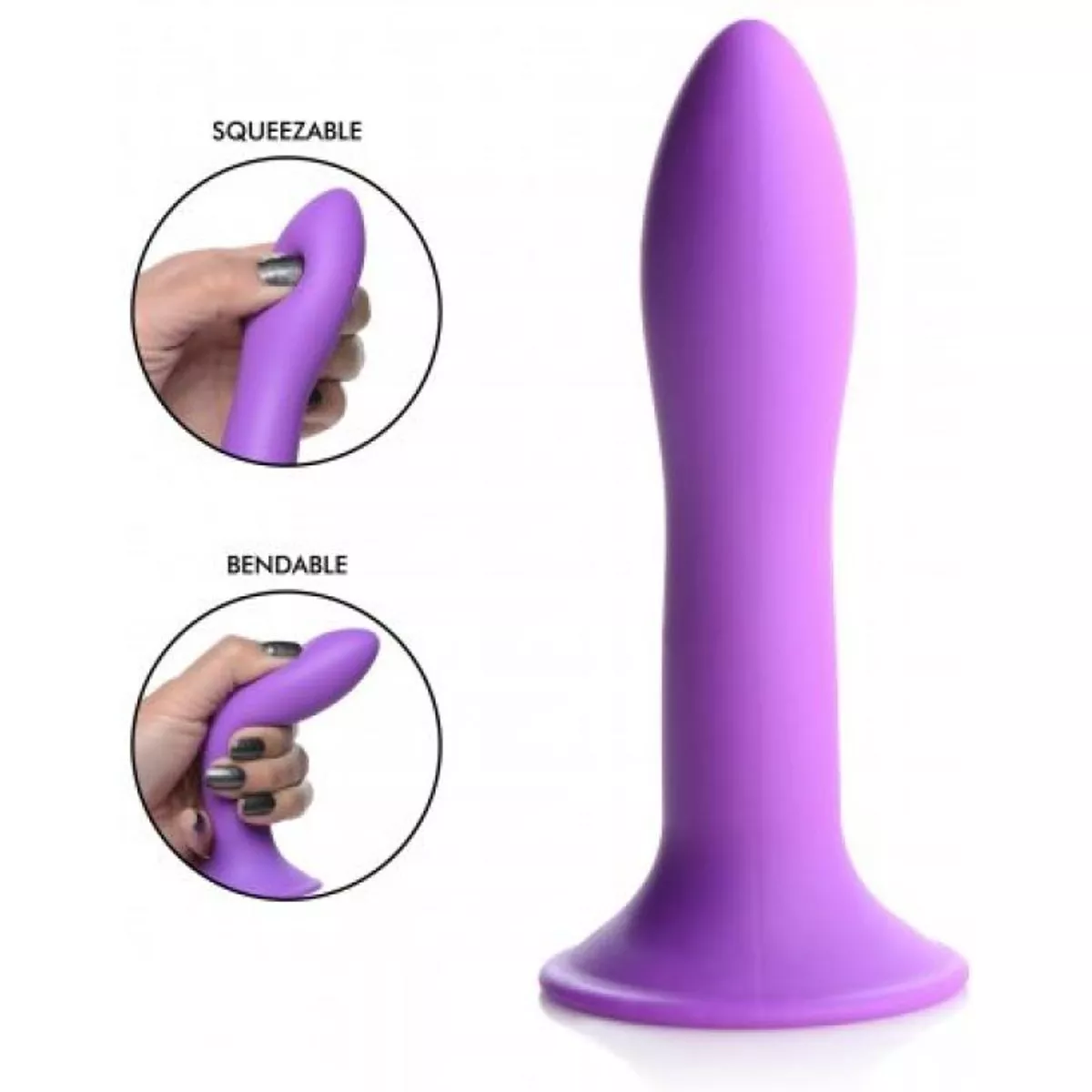 Dildo de silicona flexible - Púrpura