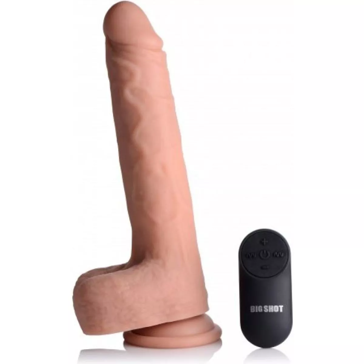 Dildo Vibrando y Empujando XL, con copa de succión tipo ventosa y bola