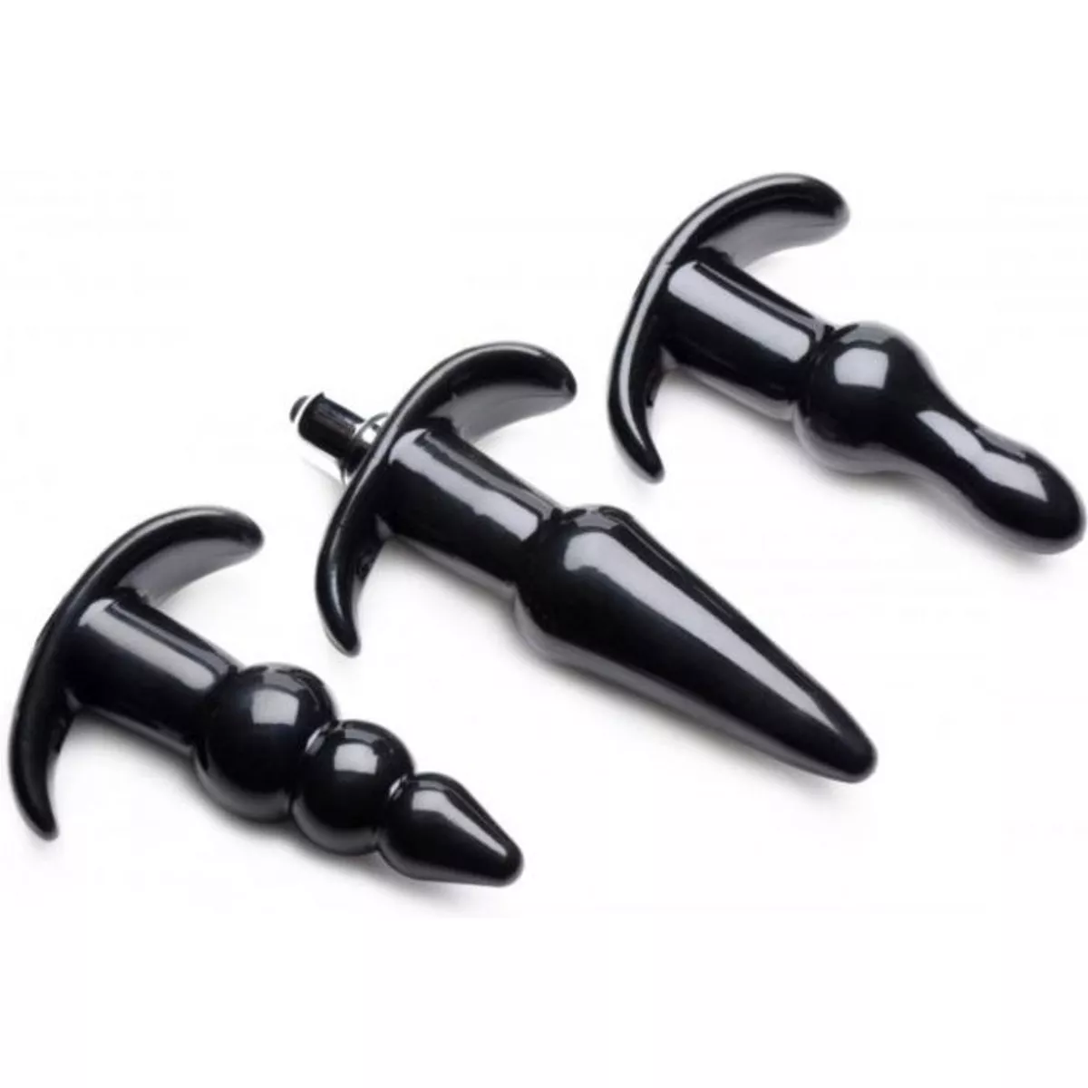 Plug anal Thrill Trio, conjunto de 3 - Negro