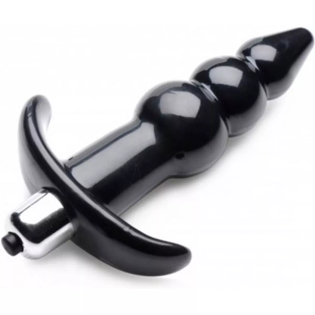 Plug anal vibratorio Bubbly con estrías - Negro