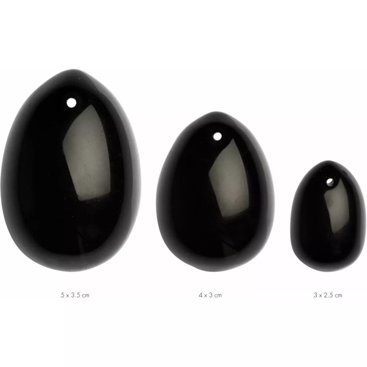 La Gemmes - Conjunto Yoni Egg de tres piezas - Negro obsidiana