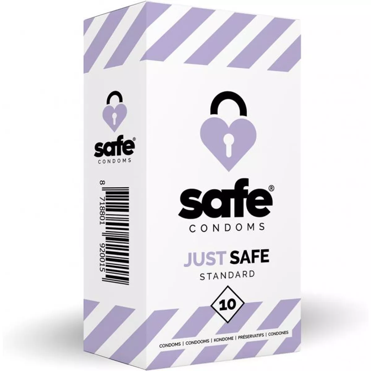 SAFE - Condones con lubricante a base de silicona - Estándar - 10 piezas