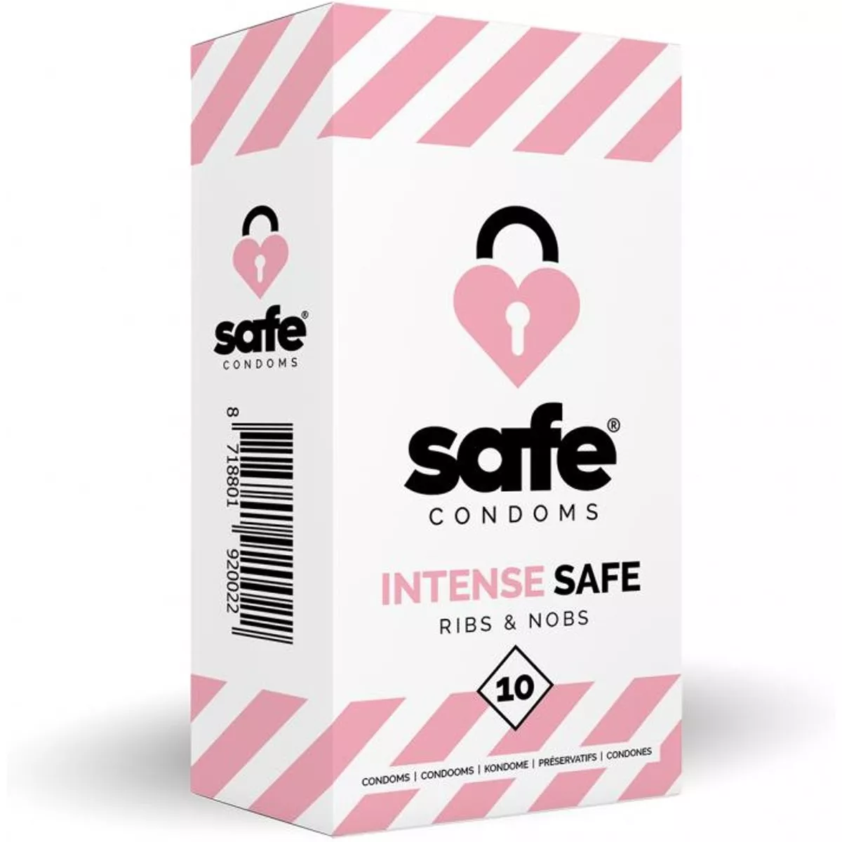 SAFE - Preservativos - Con estrías y protuberancias - 10 unidades