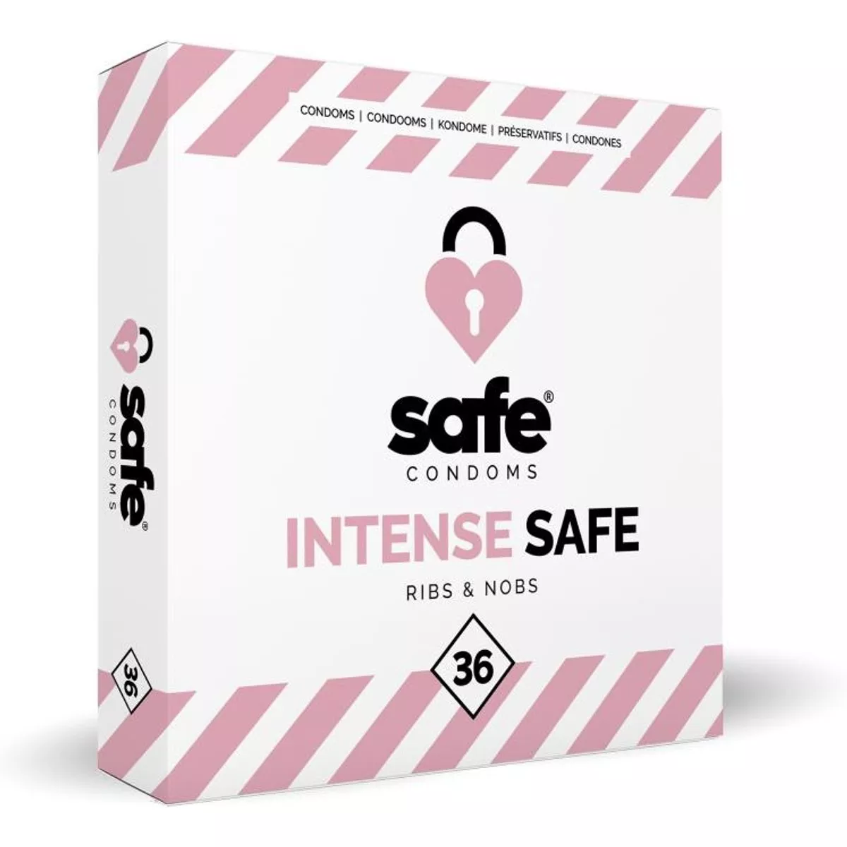 SAFE - Preservativos - Con estrías y protuberancias - 36 unidades