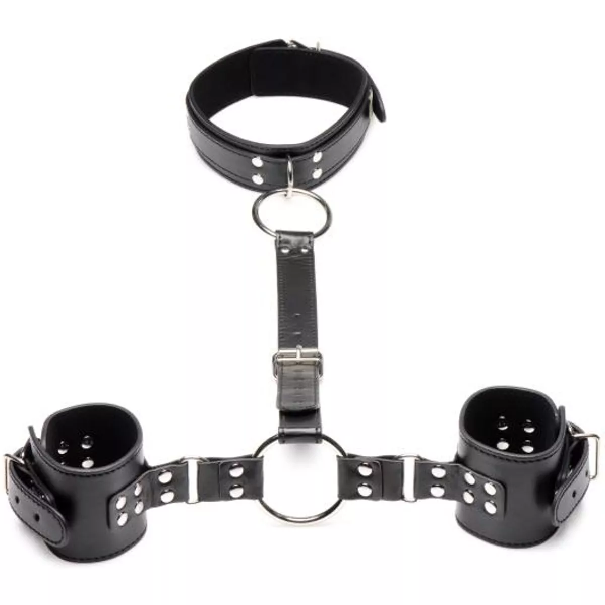 Juego de sujeción de cuello con puños - Negro