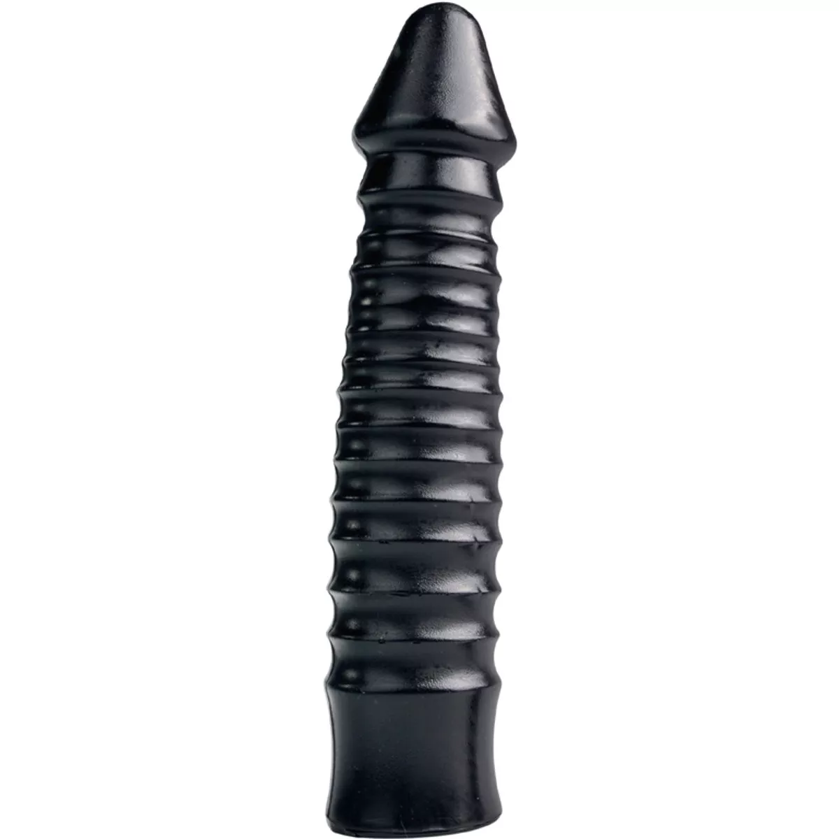 Vibrador grande con eje acanalado - Negro