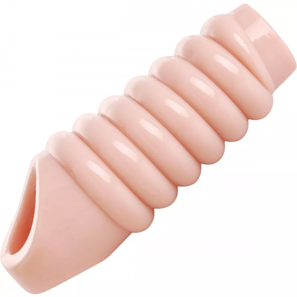 Funda de extensión para el pene acanalada y muy ancha