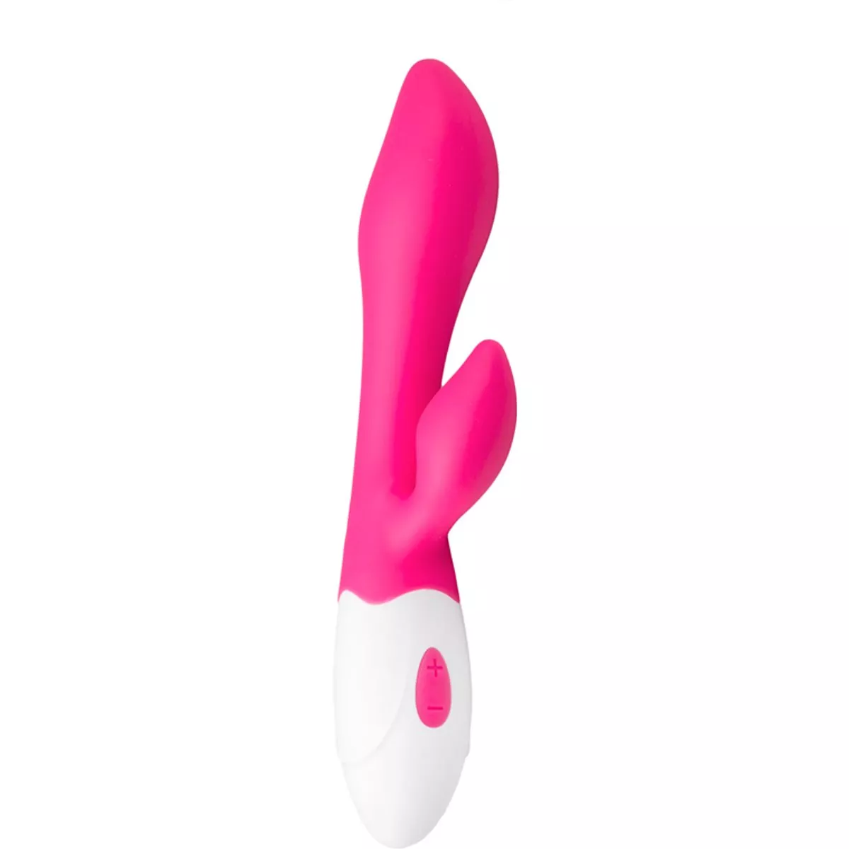 Vibrador de conejito de silicona para el punto G - Rosa/Blanco