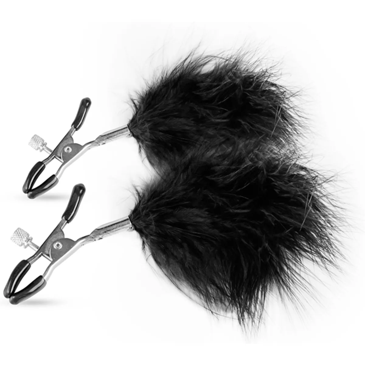 Abrazaderas de pezón ajustables con plumas